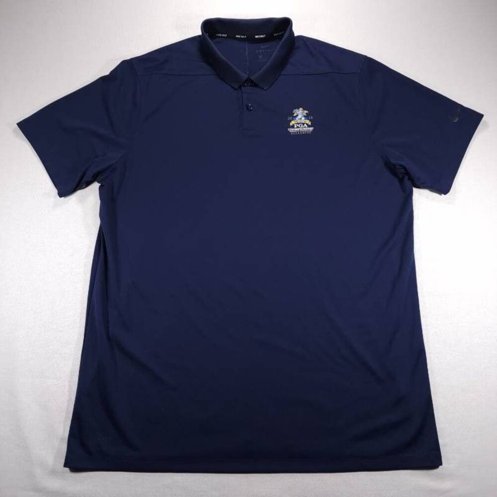 Nike Golf Polo 100th PGA Championship Size XL Navy Blue Polyester Men's Good